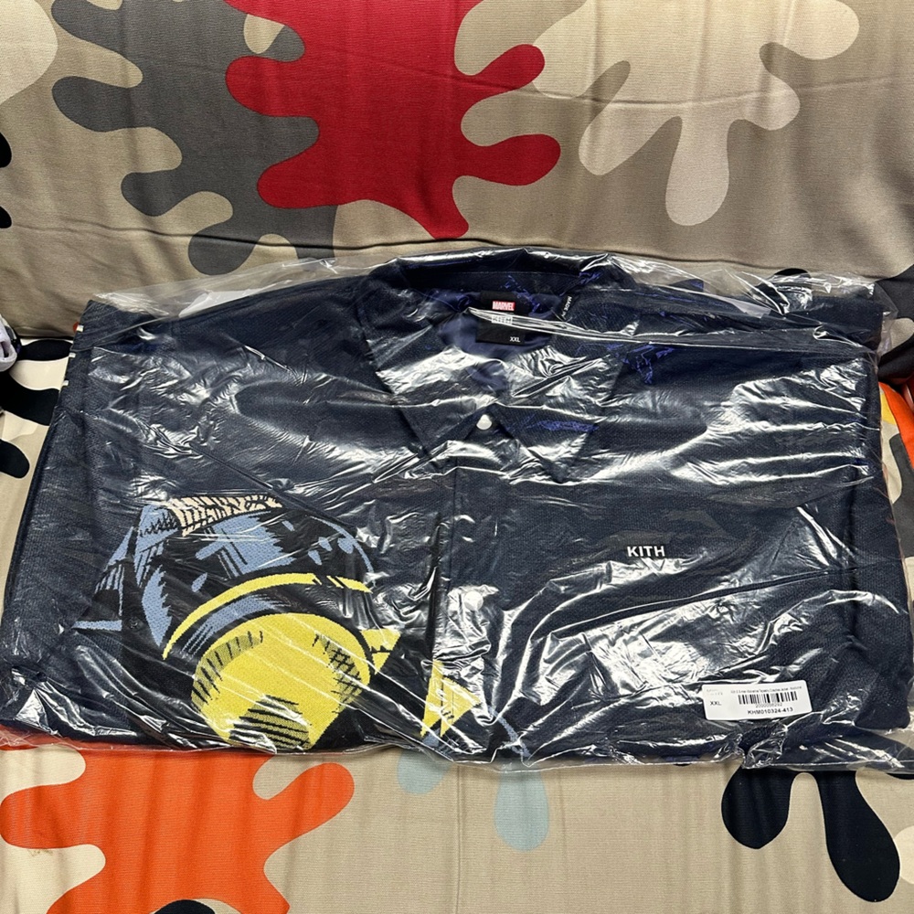 Kith Navy and Yellow Lightweight Shirt Jacket